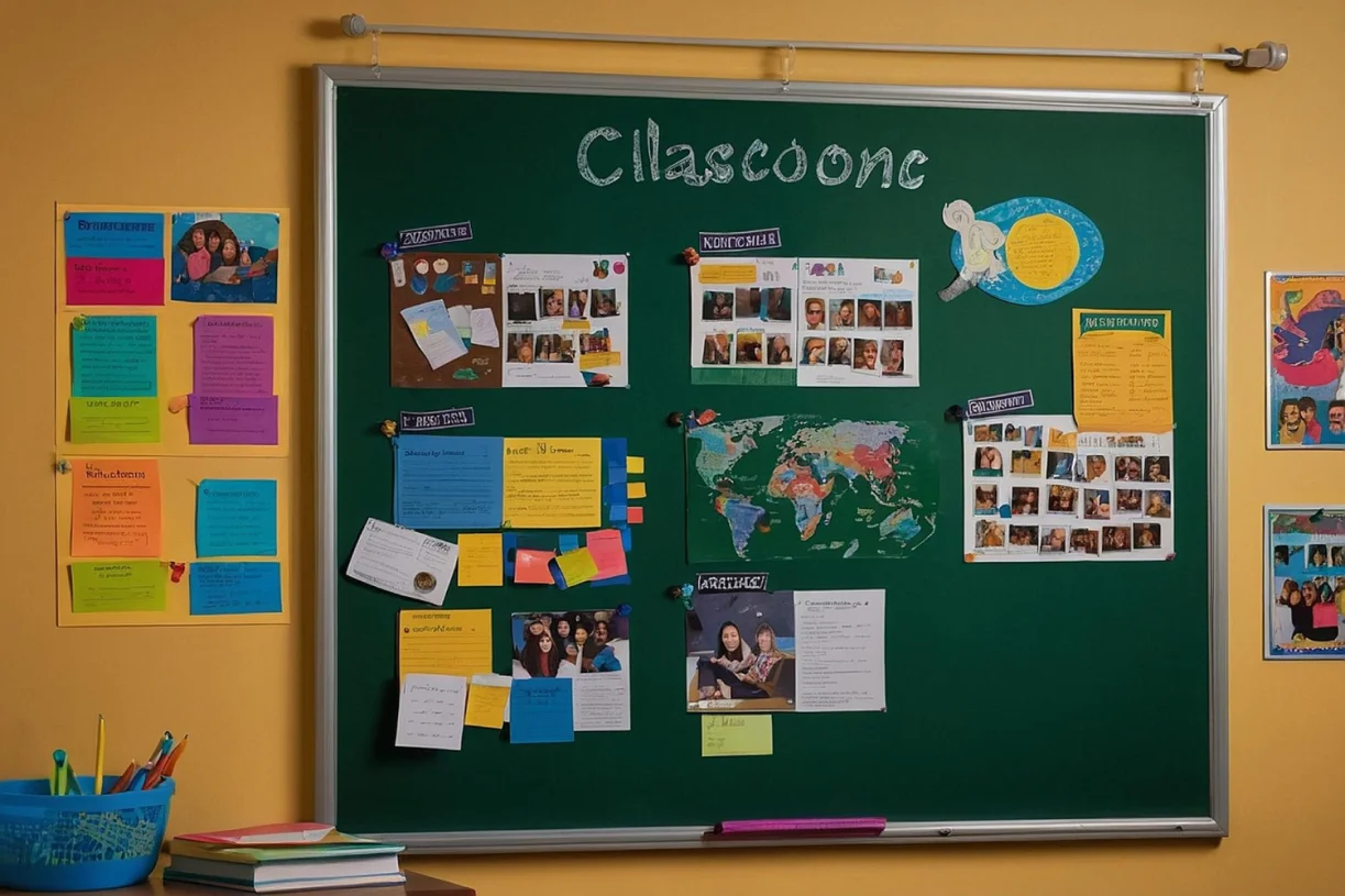 Handmade classroom bulletin board decorations