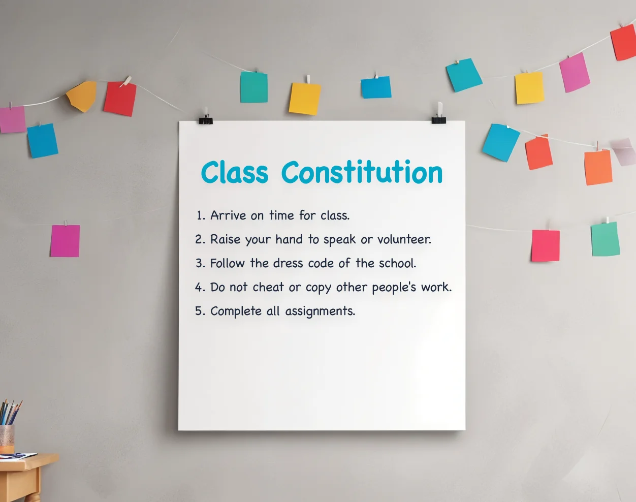 Classroom rules as class decoration ideas