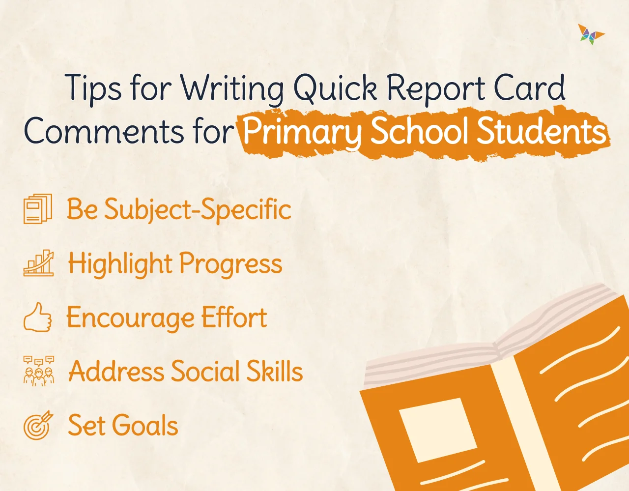 tips for writing 50 Quick Report Card Comments for Primary School Students