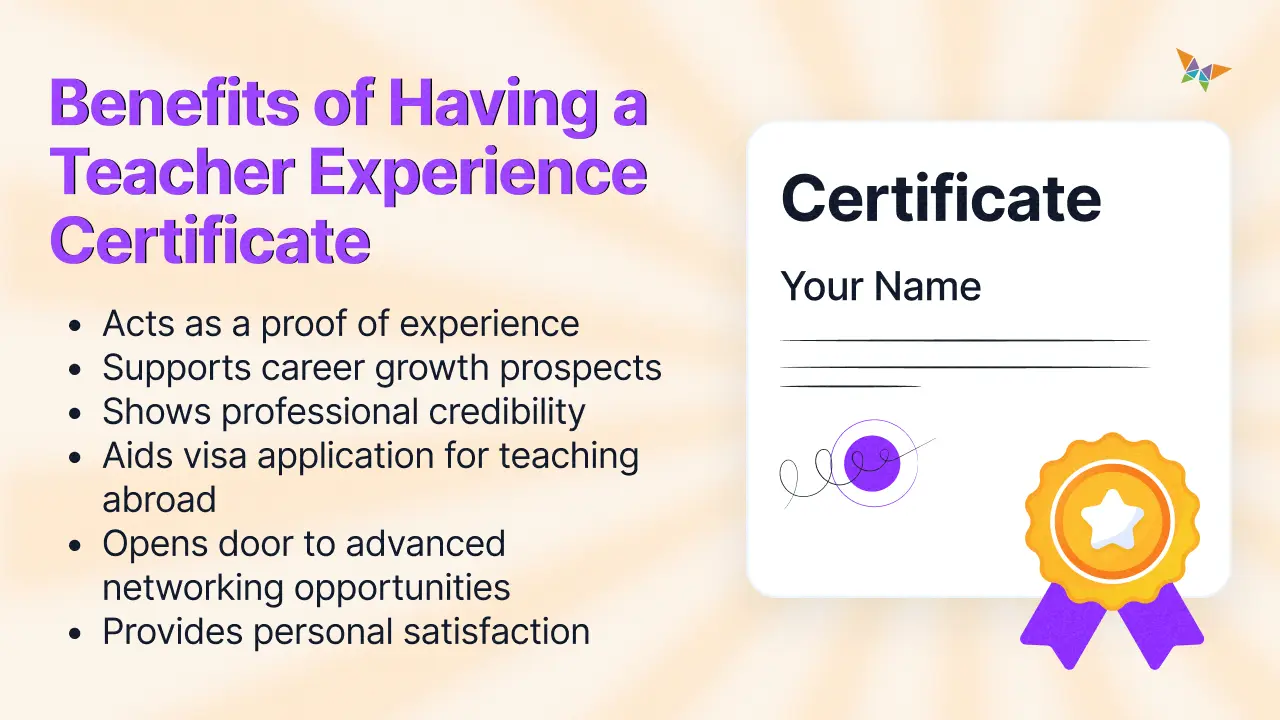 benefits of school teaching experience experience certificate for teacher